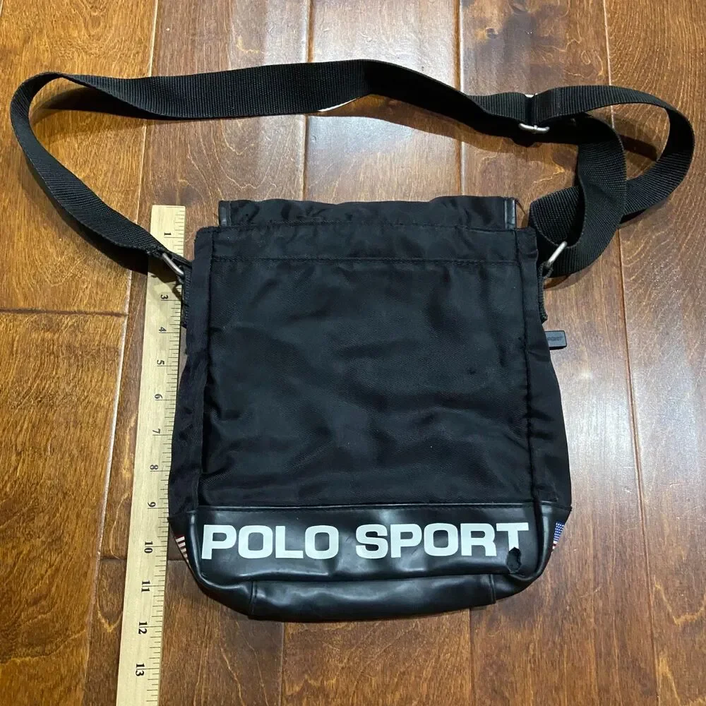 Polo Sport Ralph Lauren Vintage Crossbody Messenger Bag Black Unisex One Size